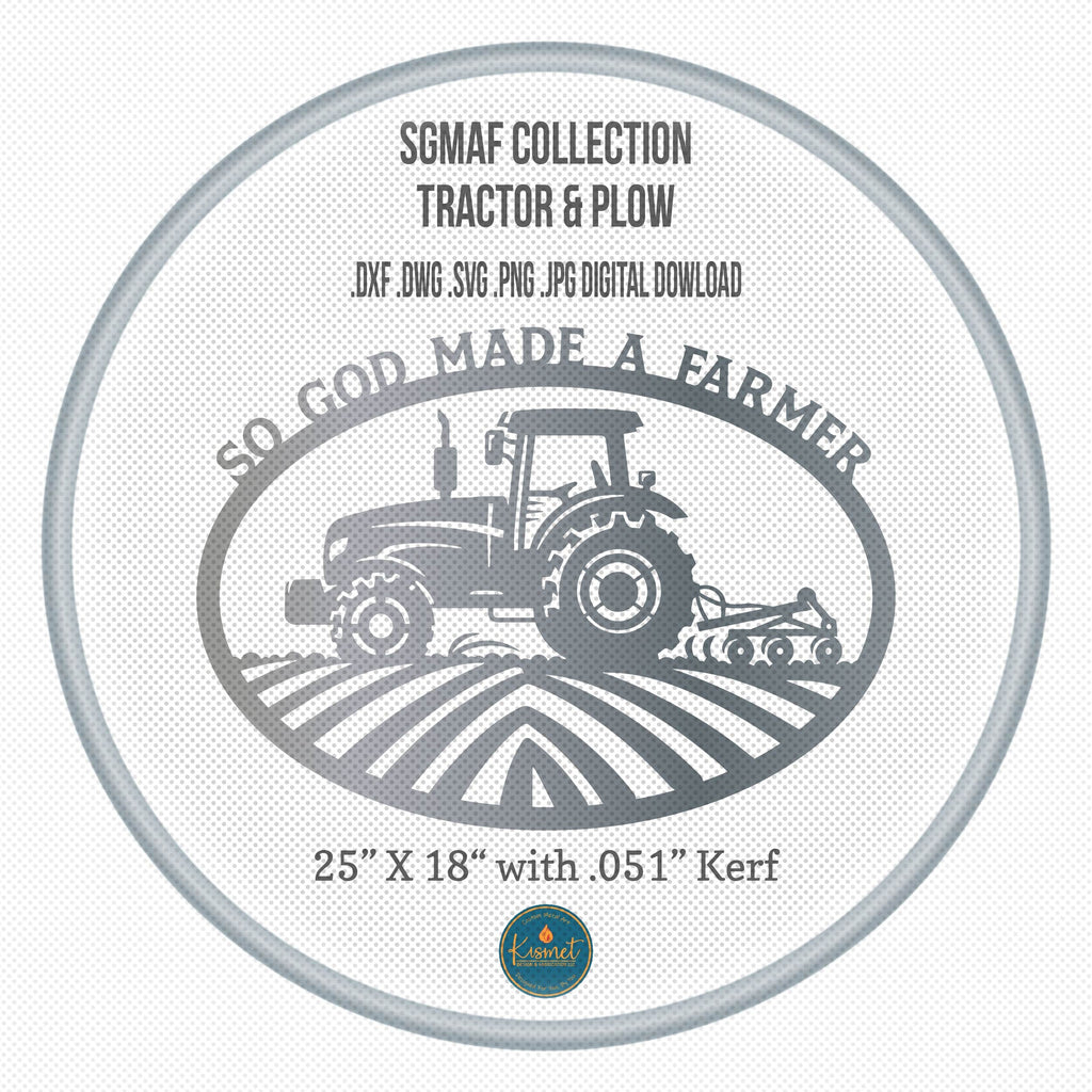 So God Made a Farmer Tractor Sign DXF/SVG design preview with file details (photo 4)