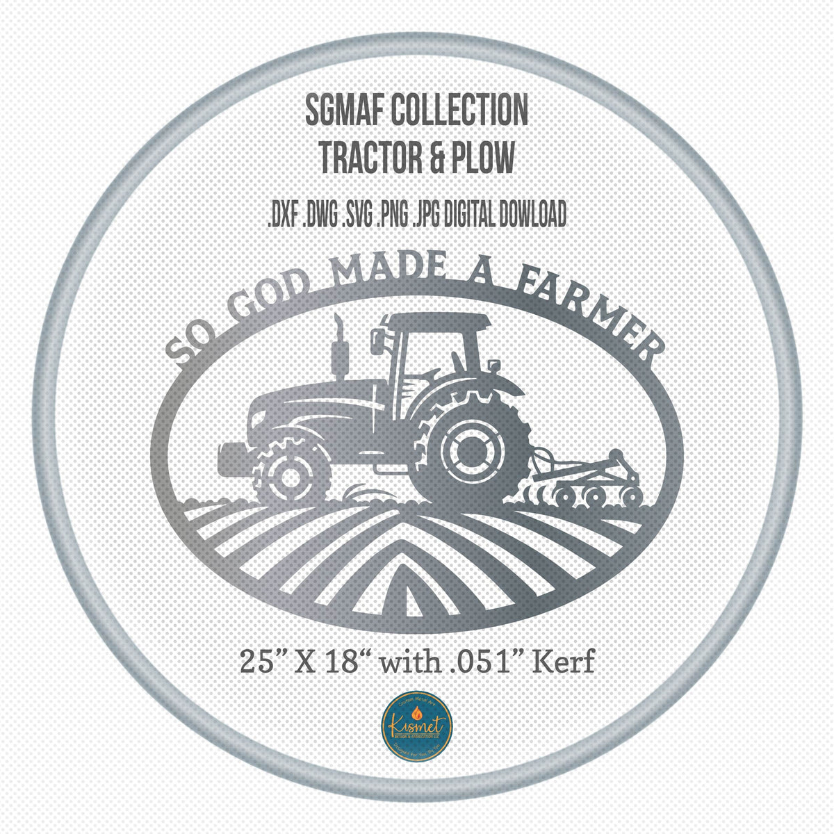 So God Made a Farmer Tractor Sign DXF/SVG design preview with file details (photo 4)