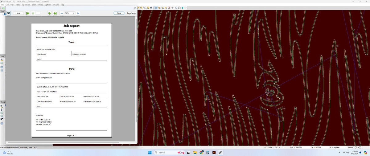 Highland Cow Rectangle Panel vector paths in design software (photo 10)