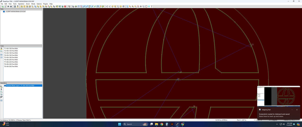 Split Letter J Script Monogram vector paths in design software (photo 6)