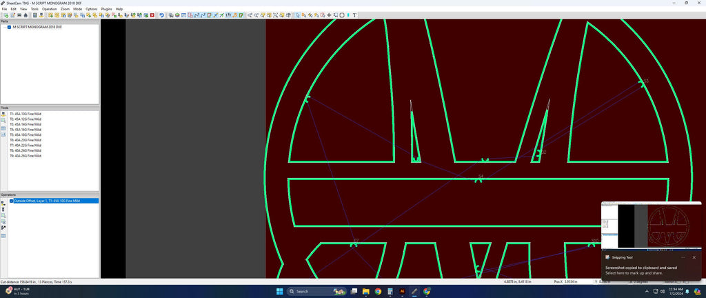 Split Letter M Script Monogram vector paths in design software (photo 7)