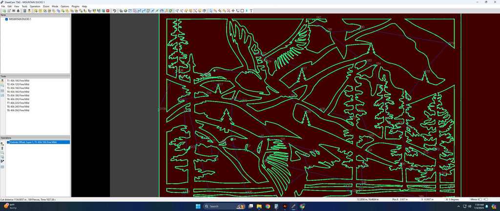 Mountain Ducks Square Panel vector paths in design software (photo 6)