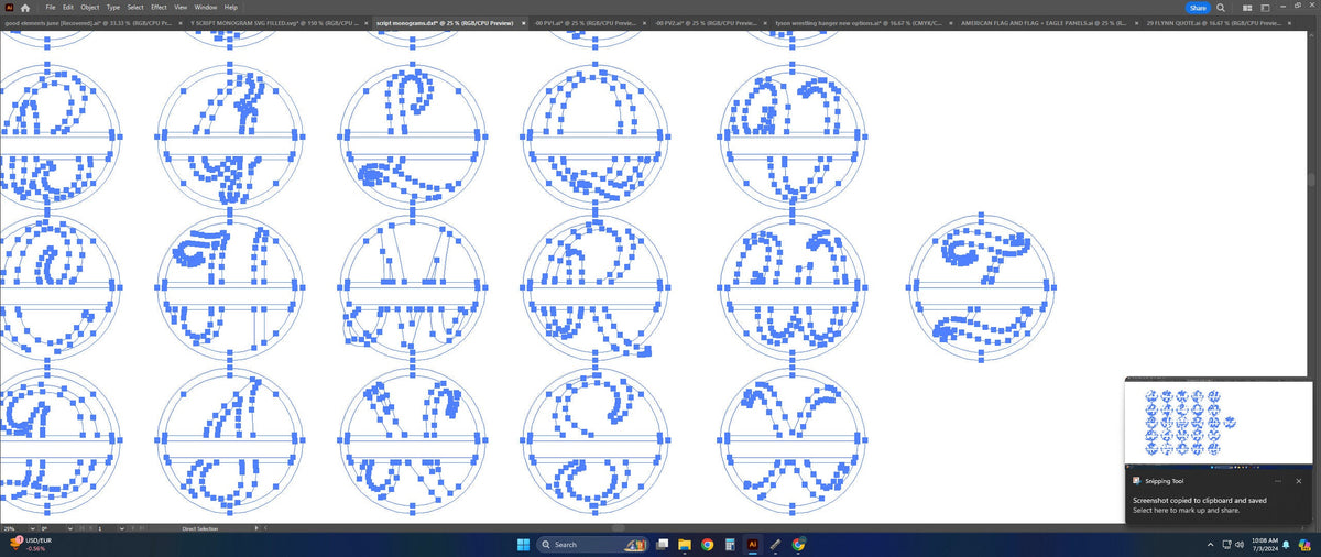 A–Z Split Letter Monograms vector paths in design software (photo 4)