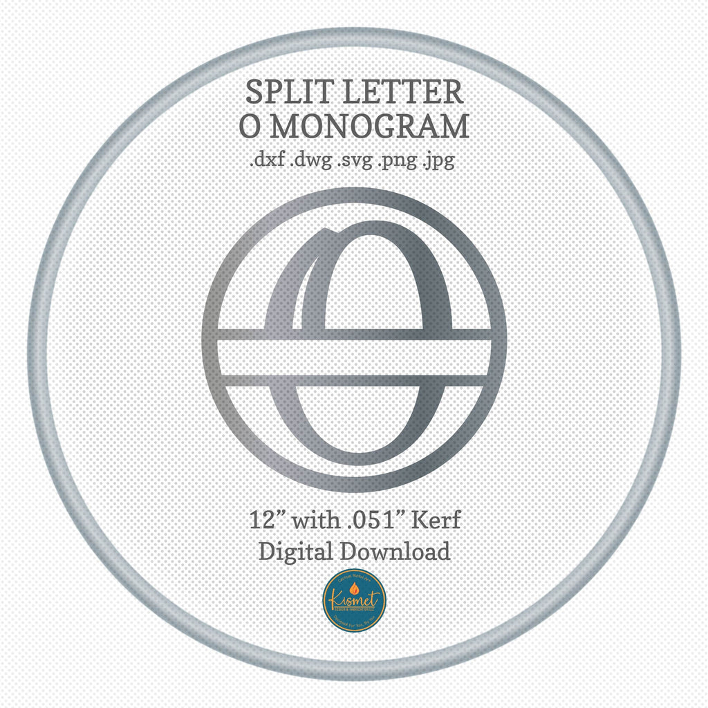 Split Letter O Script Monogram DXF/SVG design preview with file details (photo 3)