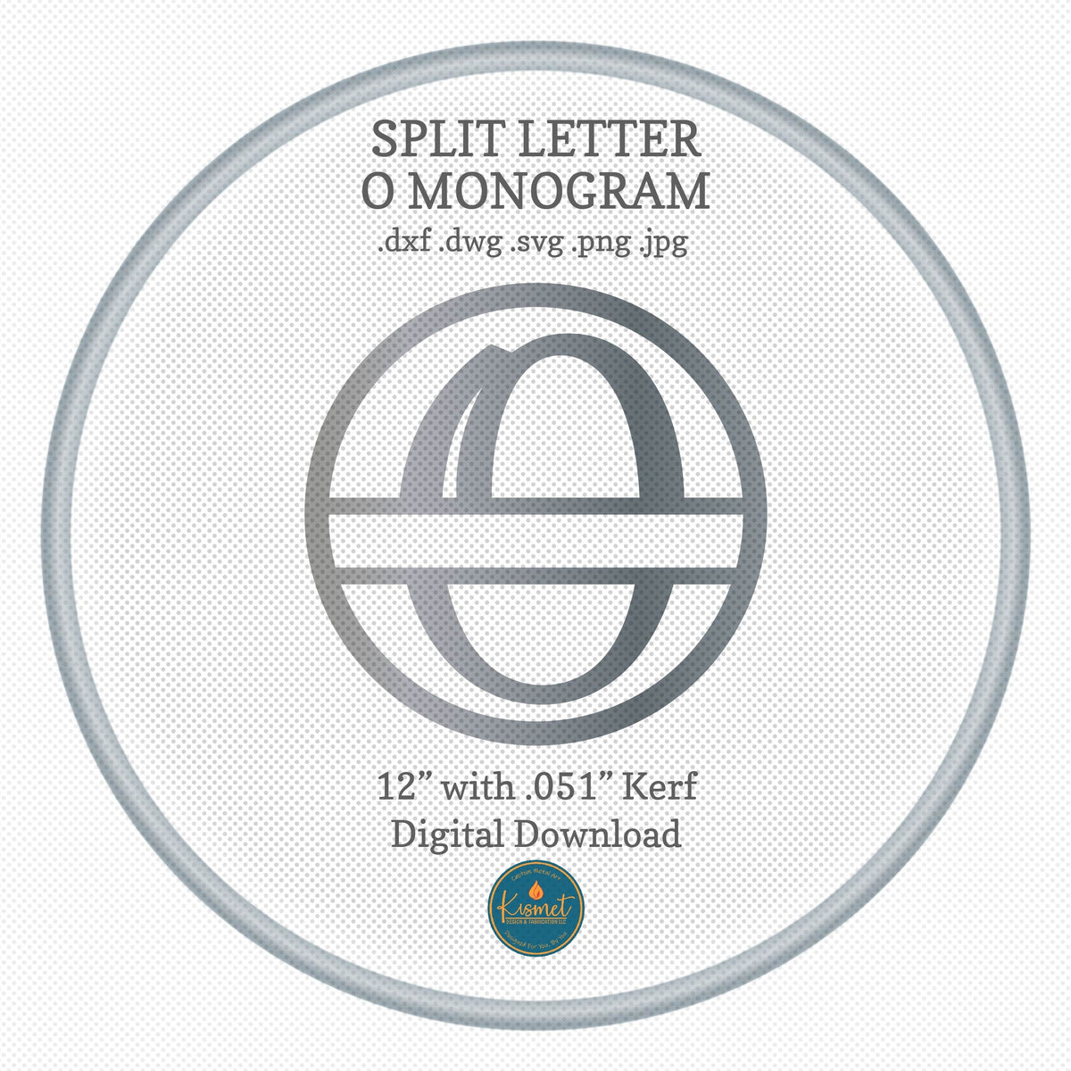 Split Letter O Script Monogram DXF/SVG design preview with file details (photo 3)