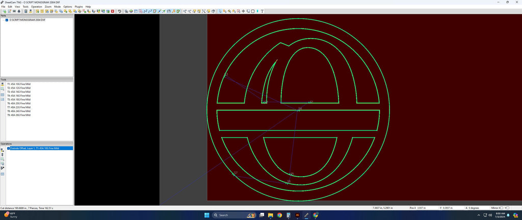 Split Letter O Script Monogram vector paths in design software (photo 6)