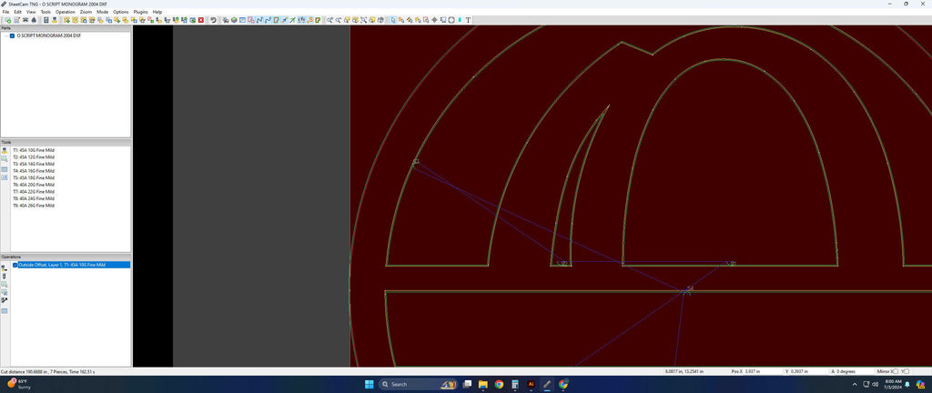 Split Letter O Script Monogram vector paths in design software (photo 5)