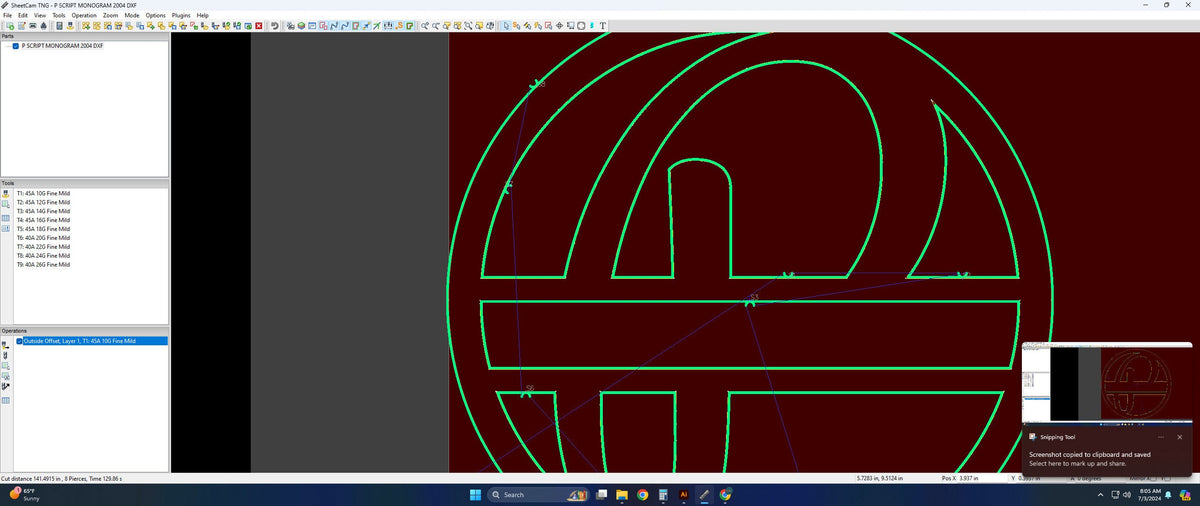 Split Letter P Script Monogram vector paths in design software (photo 7)