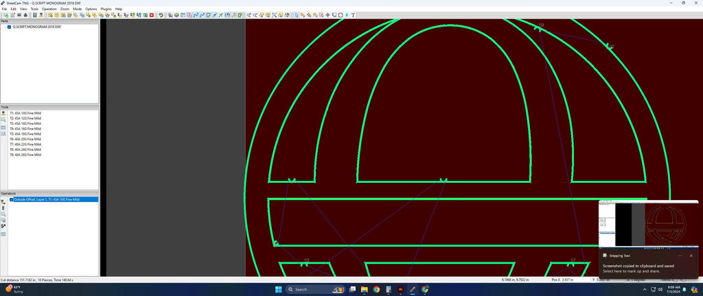 Split Letter Q Script Monogram vector paths in design software (photo 6)