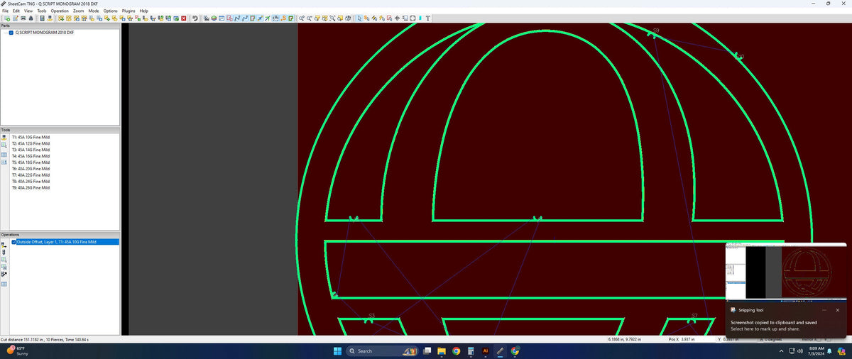 Split Letter Q Script Monogram vector paths in design software (photo 6)