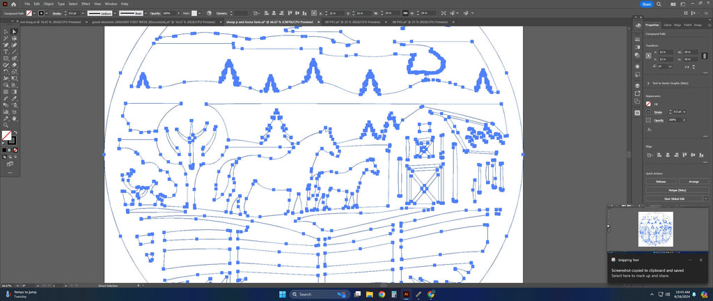 Horse Farm Pasture Scene vector paths in design software (photo 6)