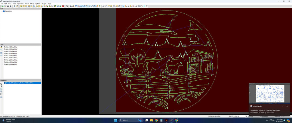 Horse Farm Pasture Scene vector paths in design software (photo 7)
