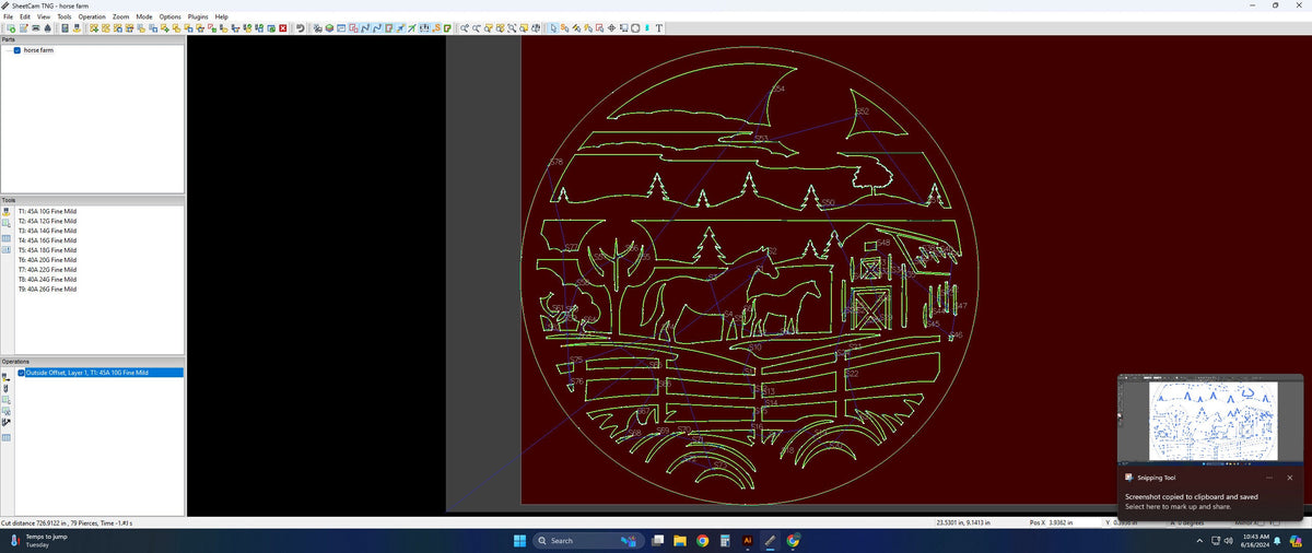 Horse Farm Pasture Scene vector paths in design software (photo 7)