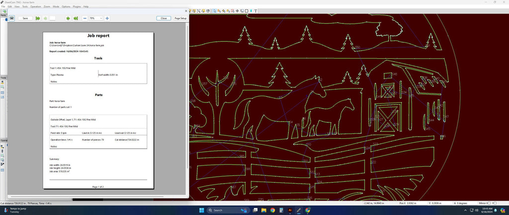 Horse Farm Pasture Scene vector paths in design software (photo 9)