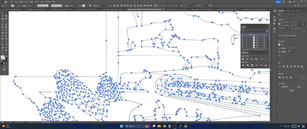Texas Farm Scene Sign, No Lettering vector paths in design software (photo 5)