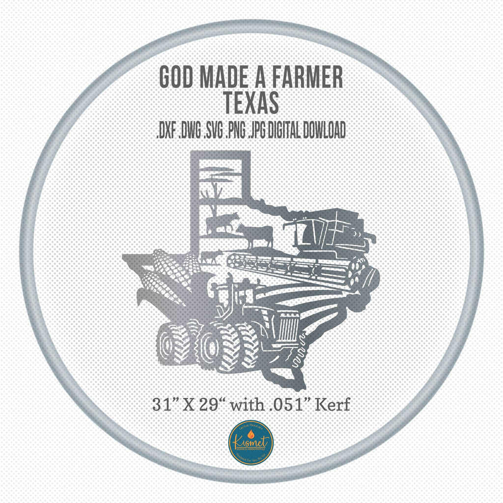 Texas Farm Scene Sign, No Lettering DXF/SVG design preview with file details (photo 3)