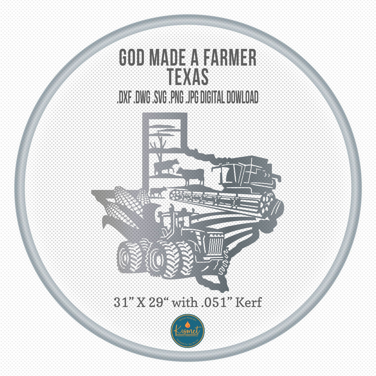 Texas Farm Scene Sign, No Lettering DXF/SVG design preview with file details (photo 3)