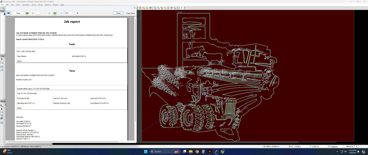 Texas Farm Scene Sign, No Lettering vector paths in design software