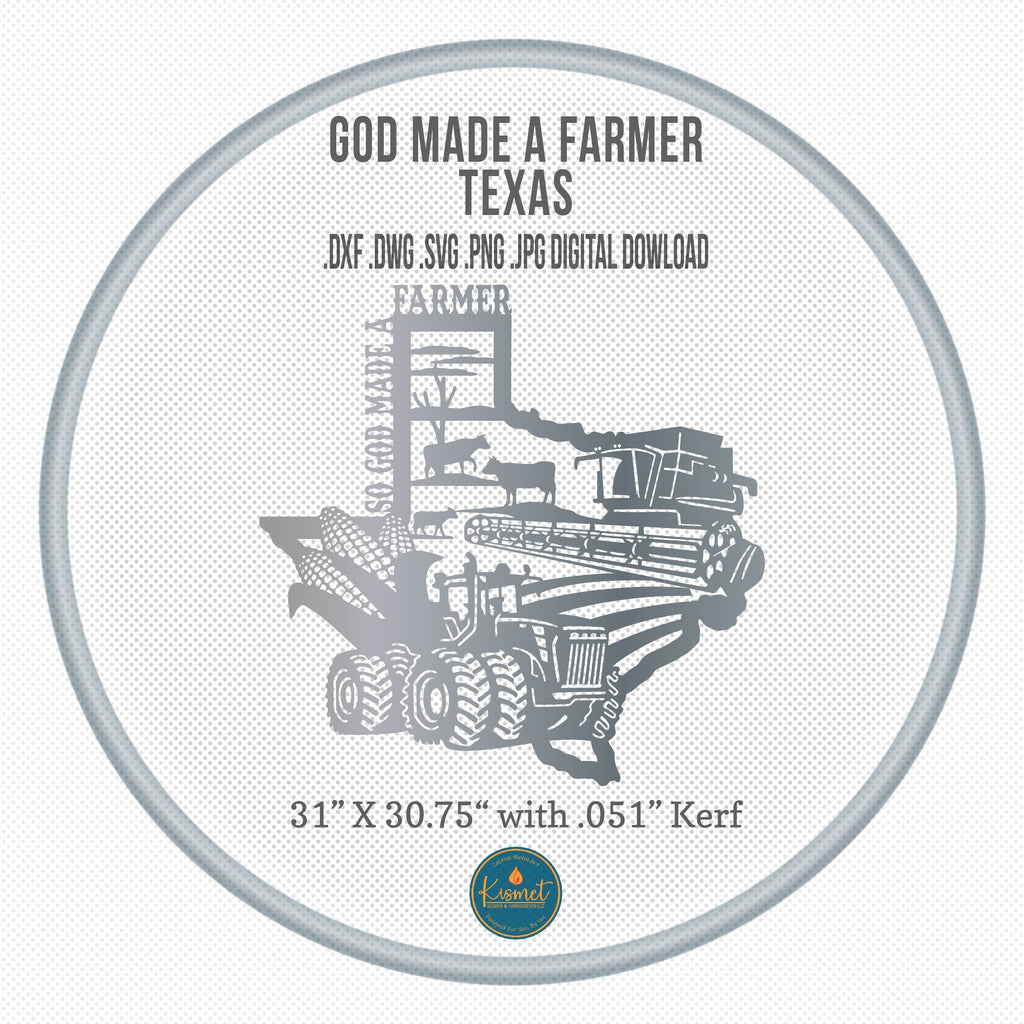 Texas So God Made a Farmer Sign DXF/SVG design preview with file details (photo 3)