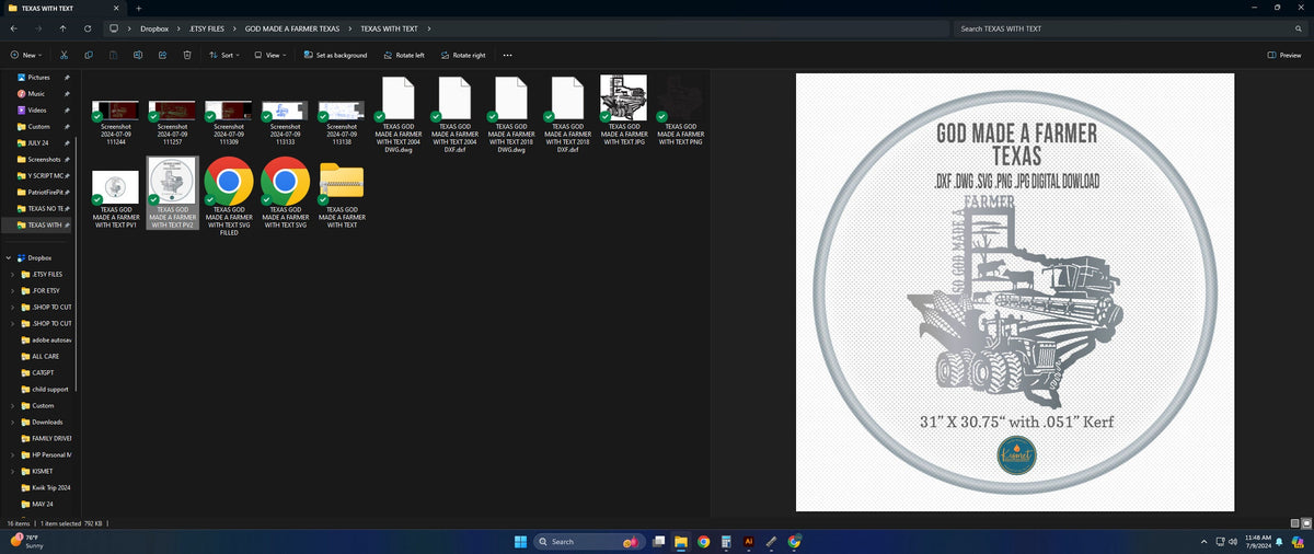 Texas So God Made a Farmer Sign vector paths in design software