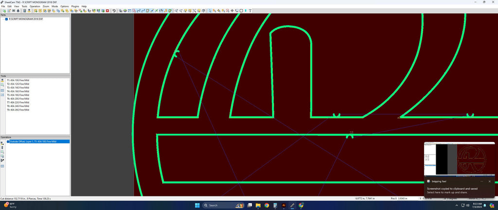 Split Letter R Script Monogram vector paths in design software (photo 7)