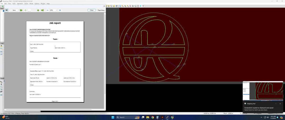 Split Letter R Script Monogram vector paths in design software (photo 8)