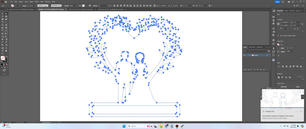 Wedding Couple Tree Sign vector paths in design software (photo 5)