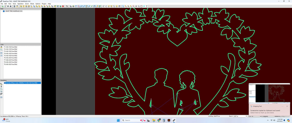 Wedding Couple Tree Sign vector paths in design software (photo 7)