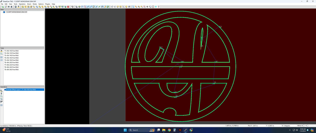 Split Letter Y Script Monogram vector paths in design software (photo 6)