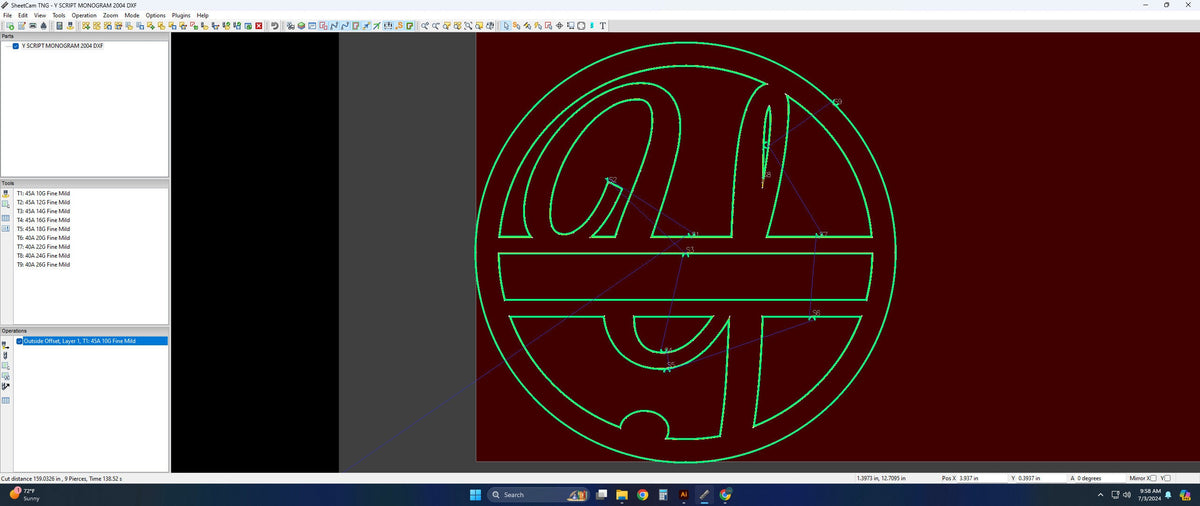Split Letter Y Script Monogram vector paths in design software (photo 6)