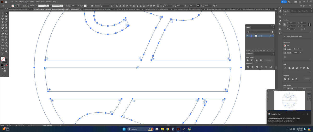 Split Letter Z Script Monogram vector paths in design software (photo 5)