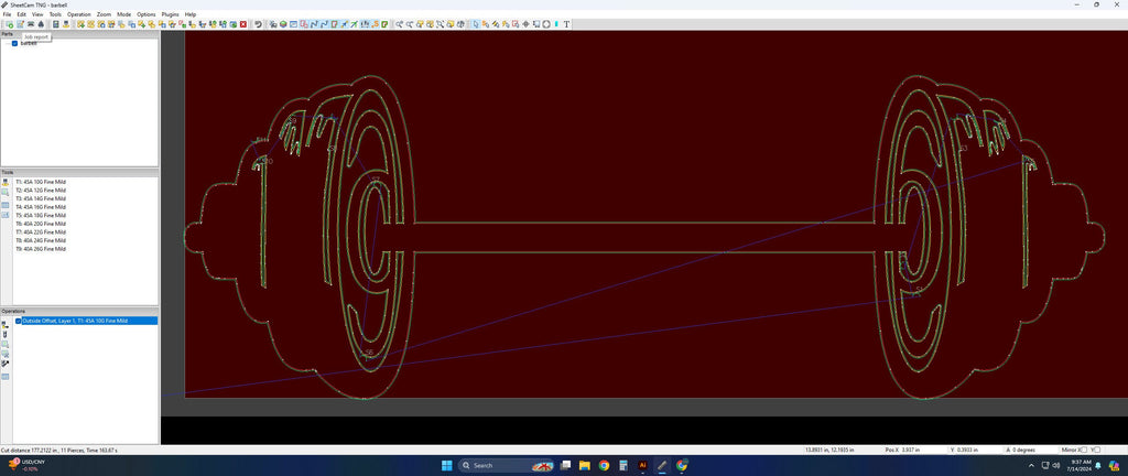 Barbell Weightlifting vector paths in design software (photo 5)