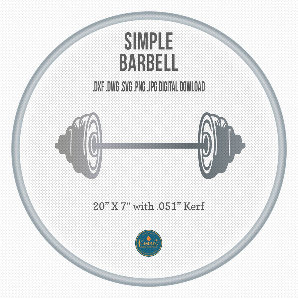 Barbell Weightlifting DXF/SVG design preview with file details