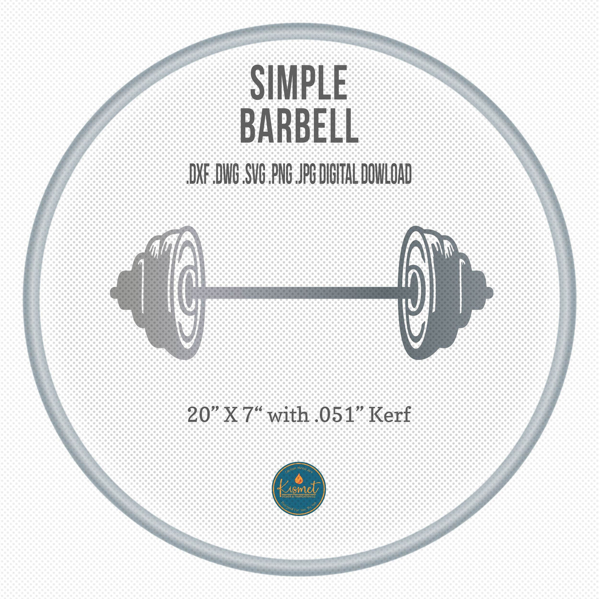 Barbell Weightlifting DXF/SVG design preview with file details