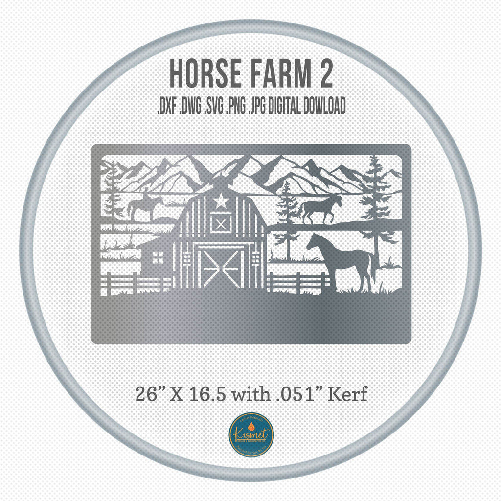 Horse Farm Sign DXF/SVG design preview with file details (photo 3)