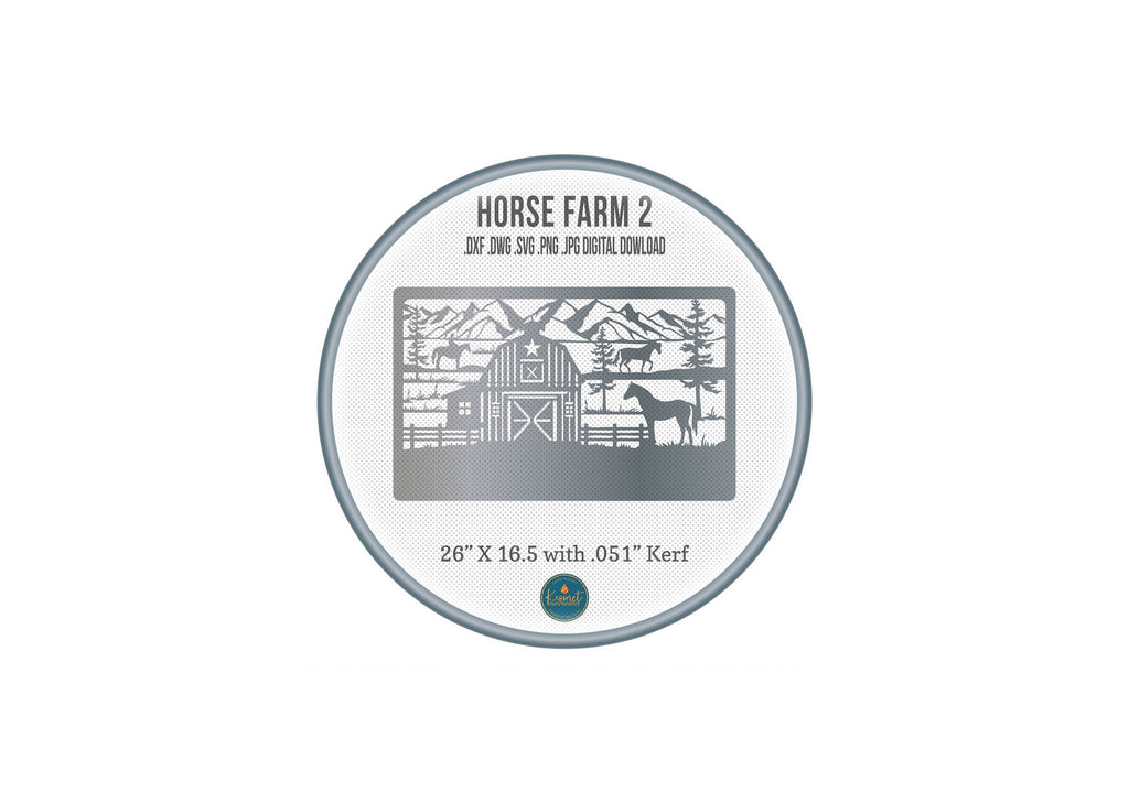 Horse Farm Sign DXF/SVG design preview with file details