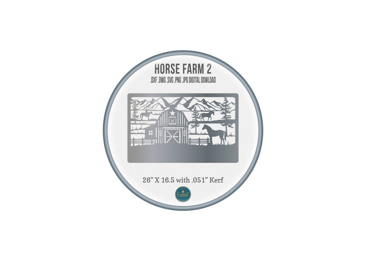 Horse Farm Sign DXF/SVG design preview with file details