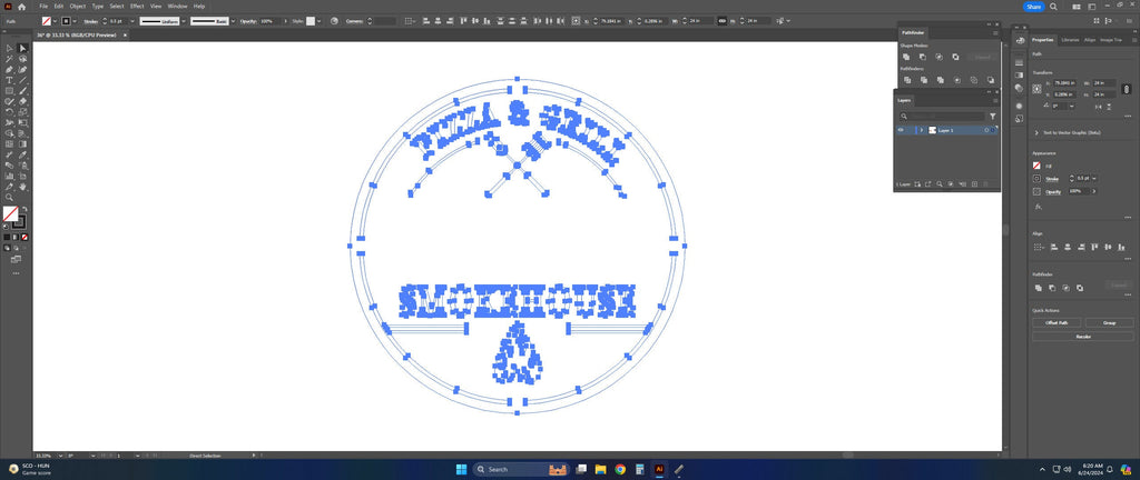 Smokehouse Pizza and Grill Round Sign vector paths in design software (photo 4)