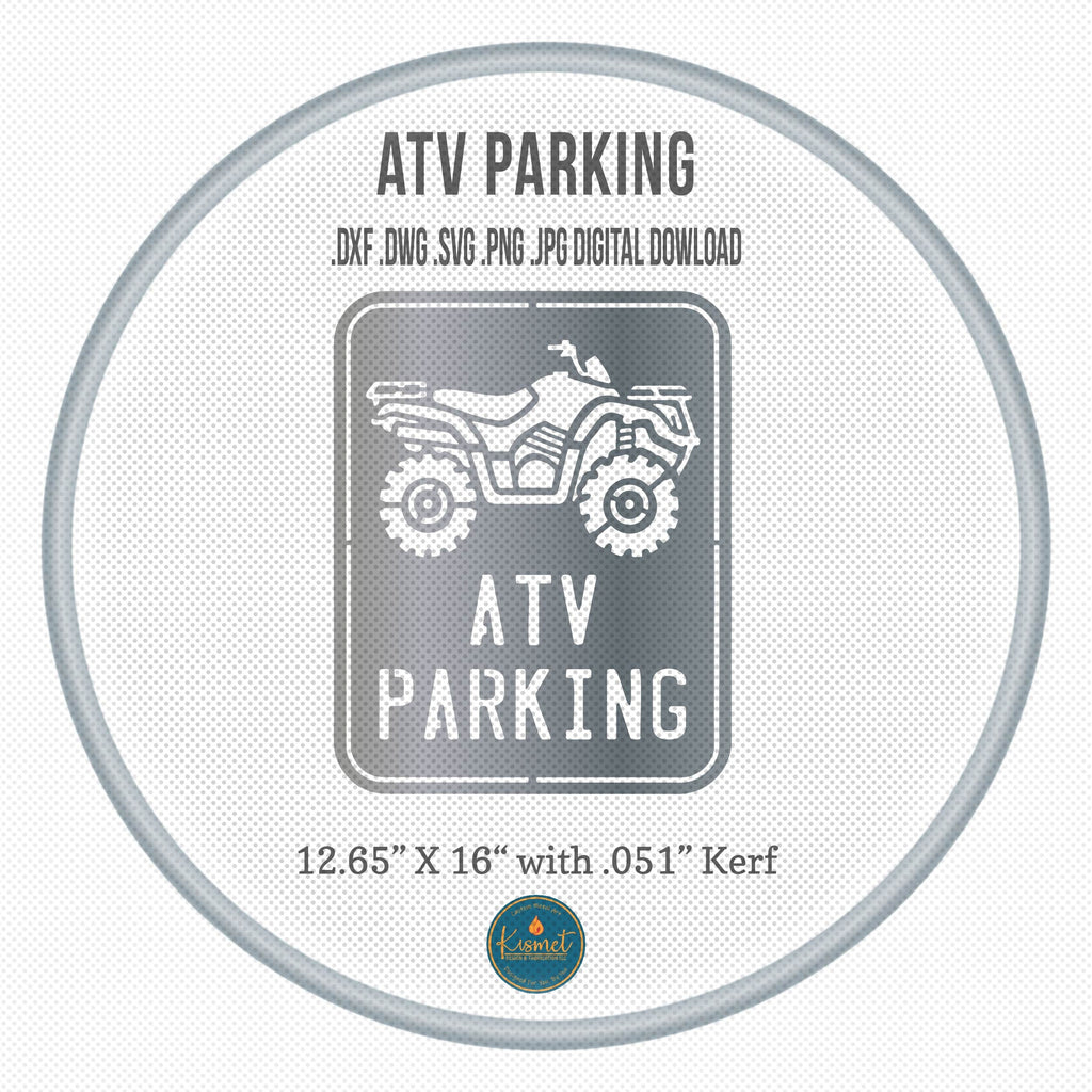 ATV Parking Sign DXF/SVG design preview with file details (photo 3)
