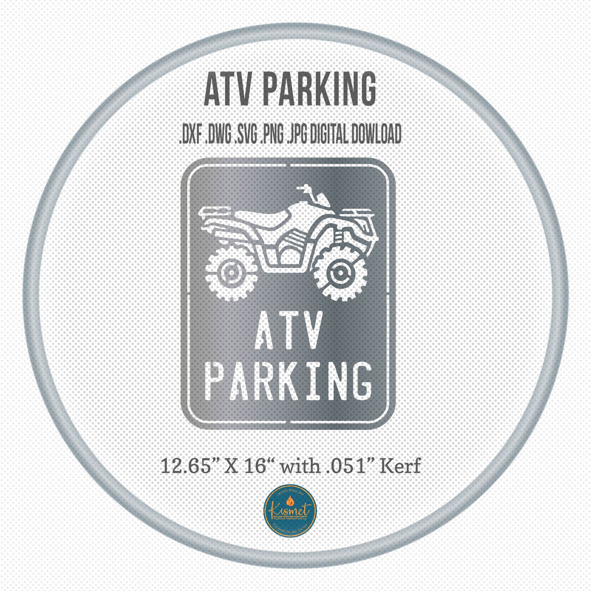 ATV Parking Sign DXF/SVG design preview with file details (photo 3)