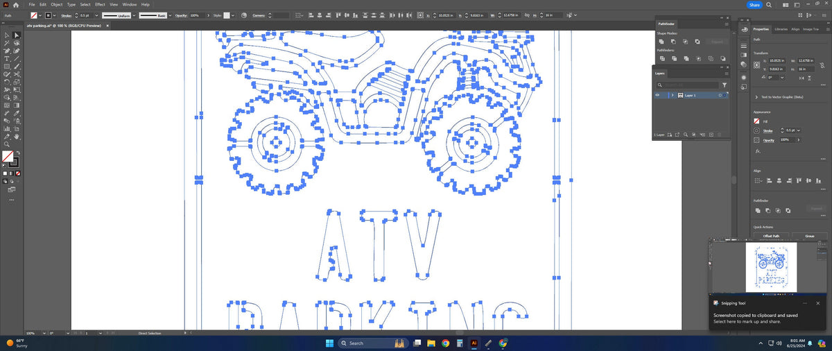 ATV Parking Sign vector paths in design software (photo 5)