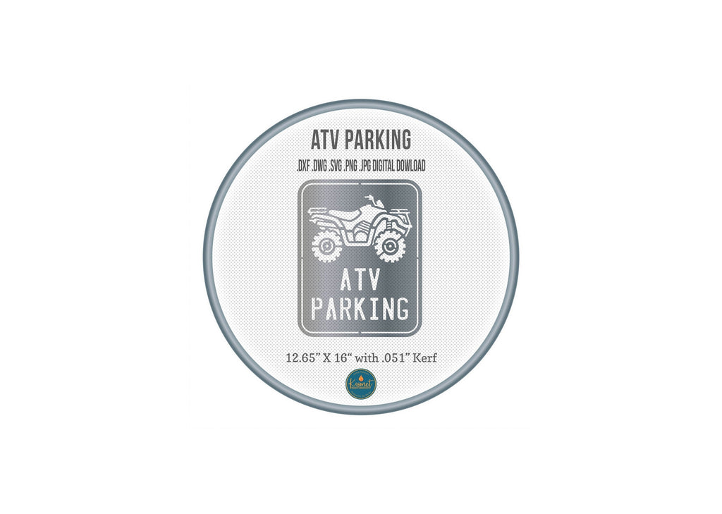 ATV Parking Sign DXF/SVG design preview with file details