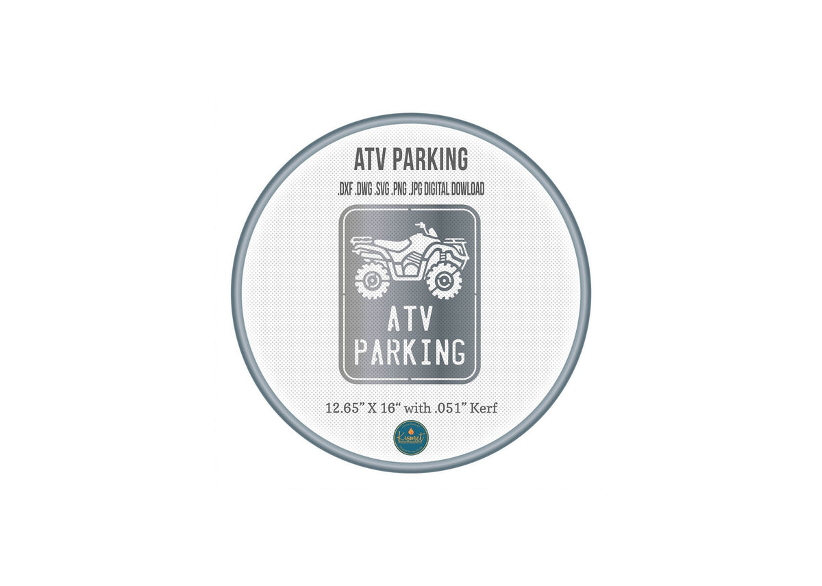 ATV Parking Sign DXF/SVG design preview with file details