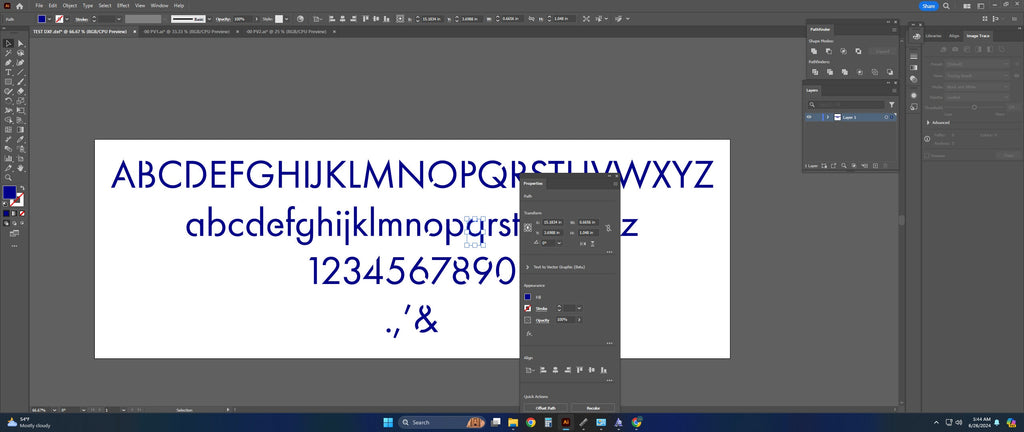 Thin Sans Bridged Stencil Font vector paths in design software (photo 5)