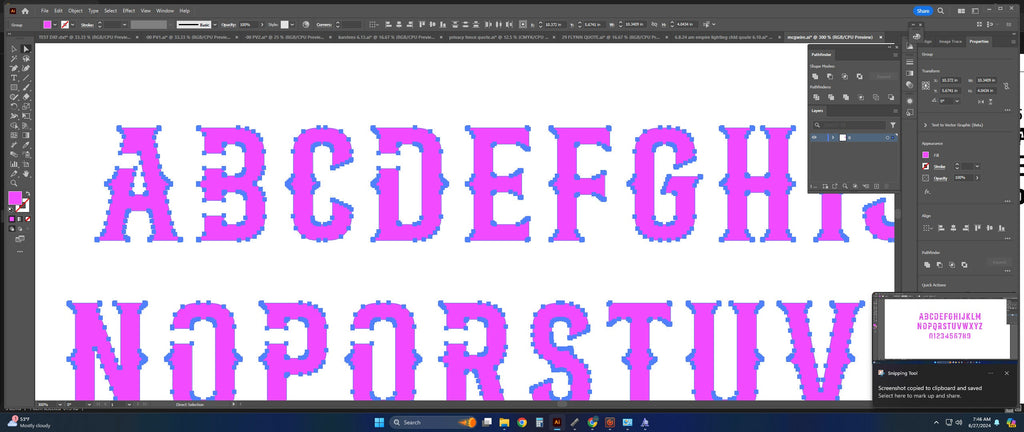 Western Bridged Stencil Font vector paths in design software (photo 6)