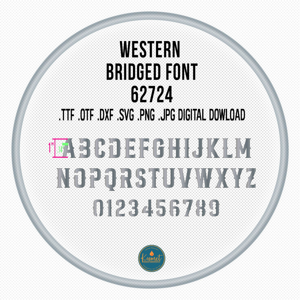 Western Bridged Stencil Font DXF/SVG design preview with file details (photo 3)