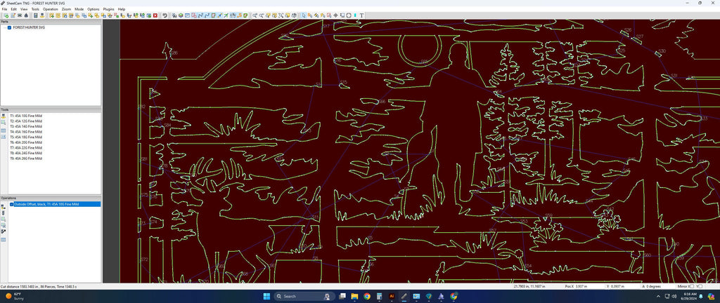 Forest Hunter and Deer Sign vector paths in design software (photo 6)