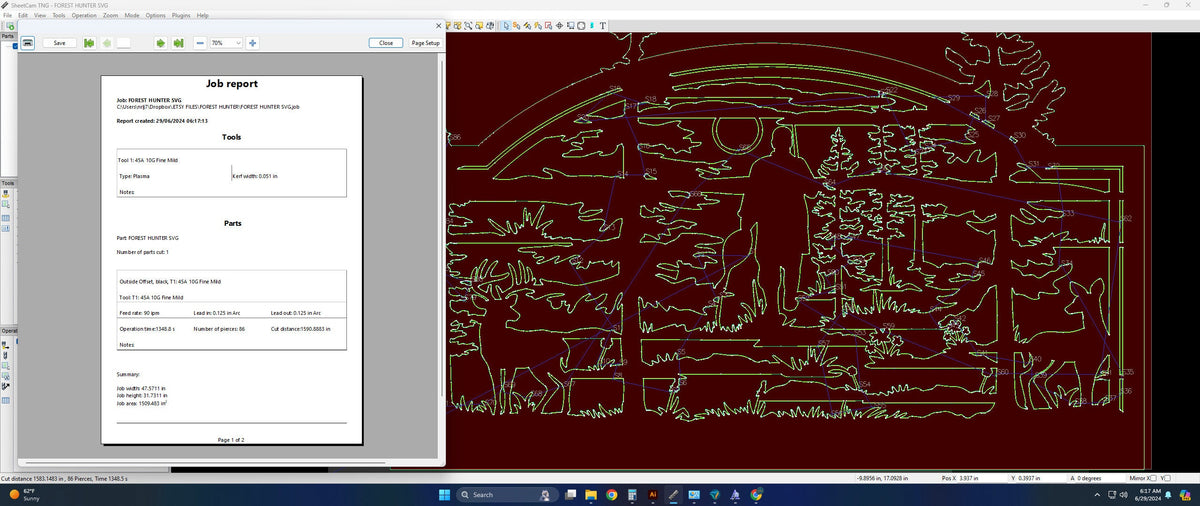 Forest Hunter and Deer Sign vector paths in design software (photo 8)
