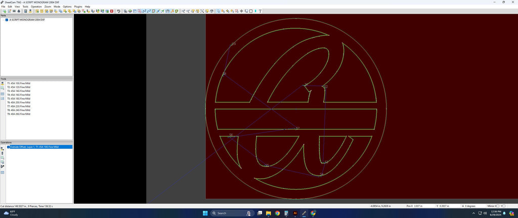 Split Letter A Script Monogram vector paths in design software (photo 5)