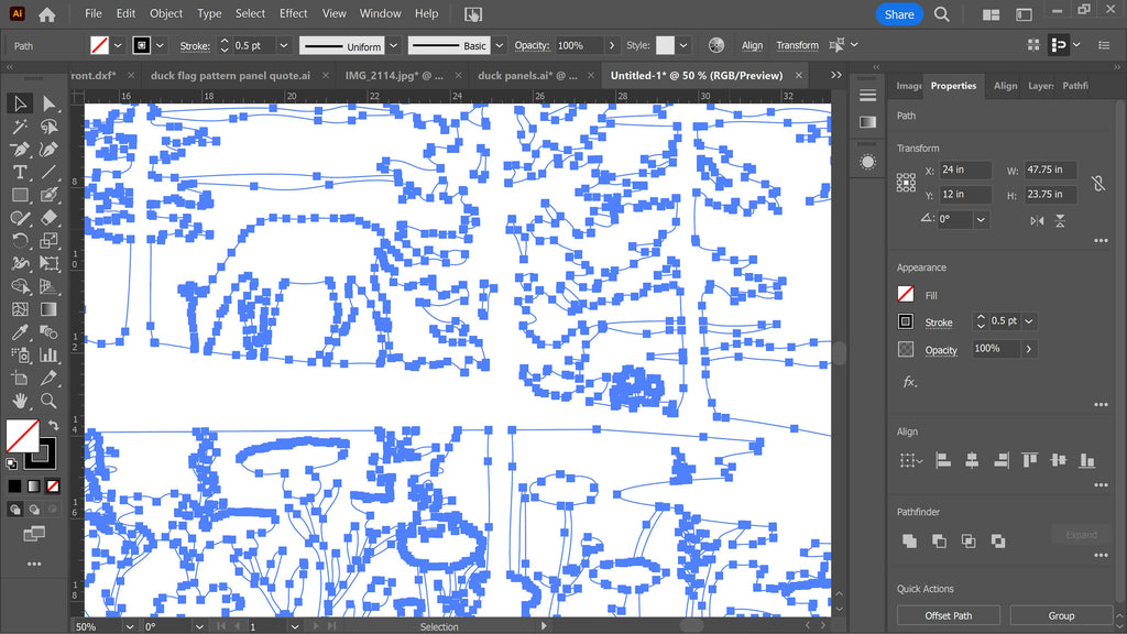 ATV and Deer Railing Panel vector paths in design software (photo 4)